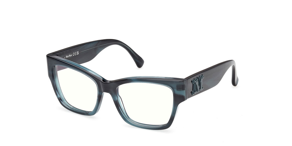 Max Mara MM5251-B 064 Blu-Light Block Occhiali da Vista Verdi per Donna (Solo Montatura)