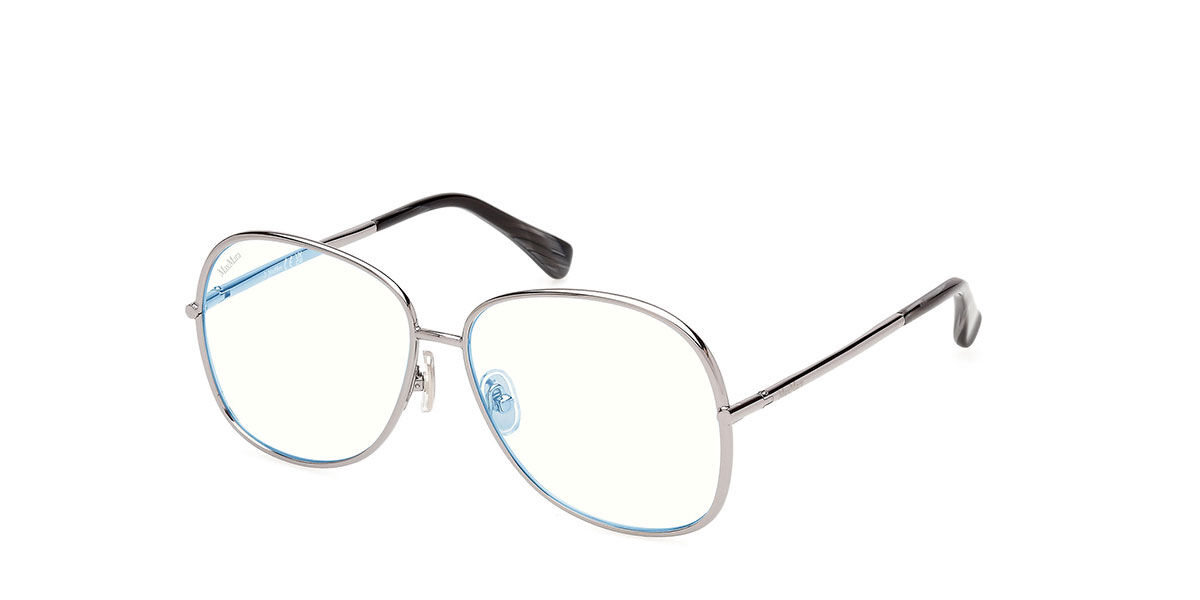 Max Mara MM5256-B 014 Blu-Light Block Occhiali da Vista Argentati per Donna (Solo Montatura)