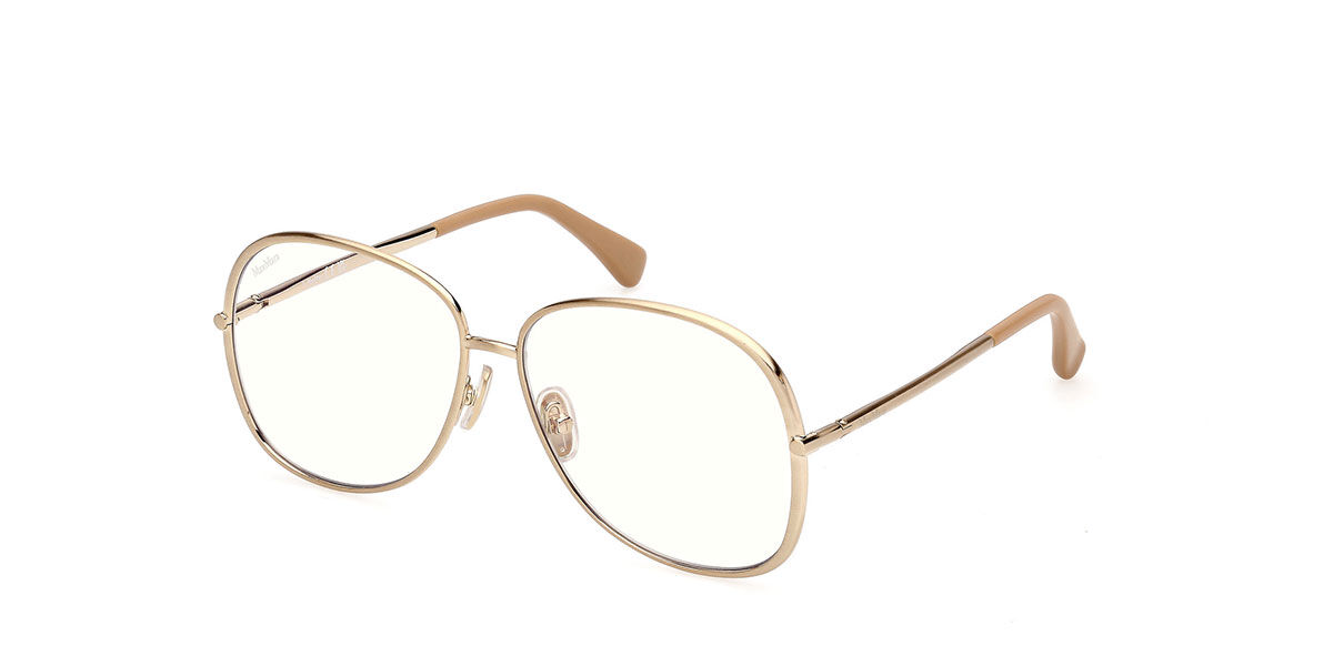 Max Mara MM5256-B 033 Blu-Light Block Occhiali da Vista Oro per Donna (Solo Montatura)