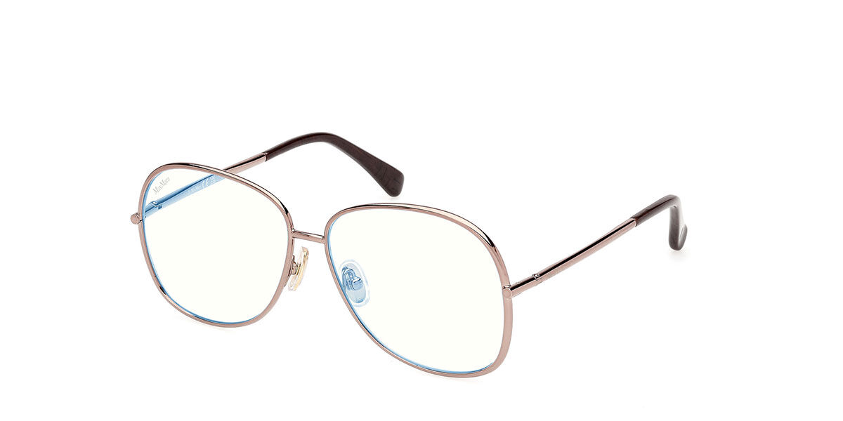 Max Mara MM5256-B 034 Blu-Light Block Occhiali da Vista Oro per Donna (Solo Montatura)