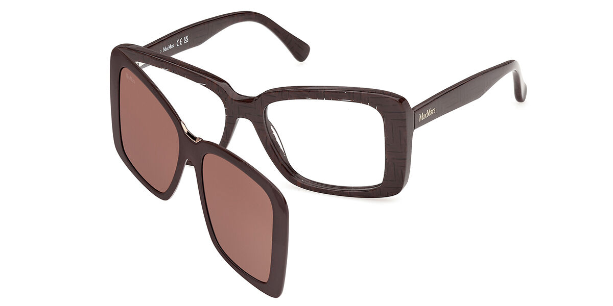 Max Mara MM5266 With Clip-On 050 Occhiali da Vista Marroni per Donna (Solo Montatura)