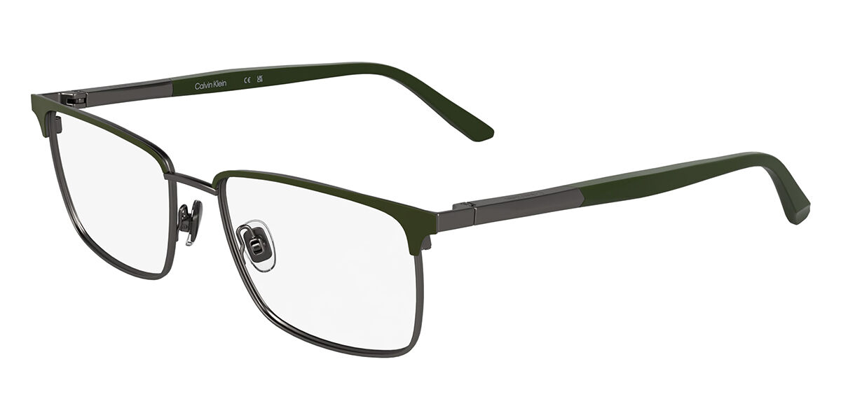 Photos - Glasses & Contact Lenses Calvin Klein CK25106 330 Men's Eyeglasses Green Size 56  - Blue Light Block Available (Frame Only)