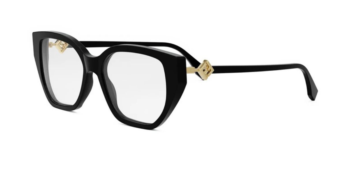 Fendi Fe50100i Women's Glasses, Black, Size 53