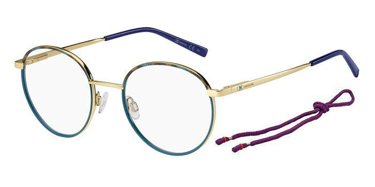 Photos - Glasses & Contact Lenses Missoni MMI 0036 S61 Women's Eyeglasses Blue Size 50  (Frame Only)