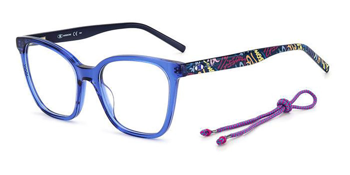 Photos - Glasses & Contact Lenses Missoni MMI 0091 PJP Women's Eyeglasses Blue Size 52  (Frame Only)