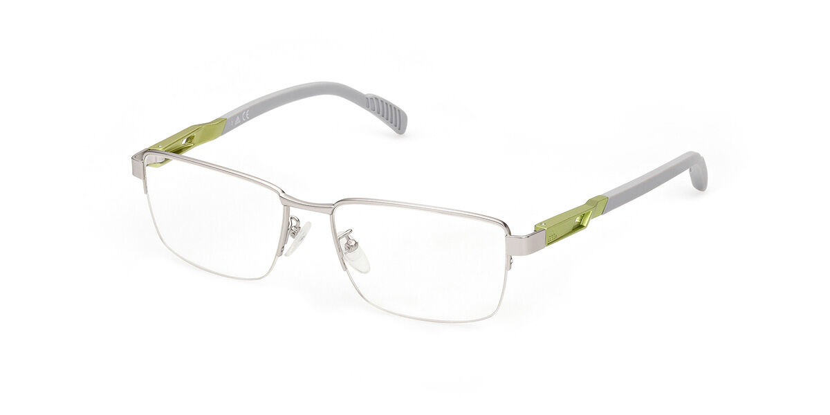 Photos - Glasses & Contact Lenses Adidas SP5026 017 Men's Eyeglasses Silver Size 55  - Bl (Frame Only)