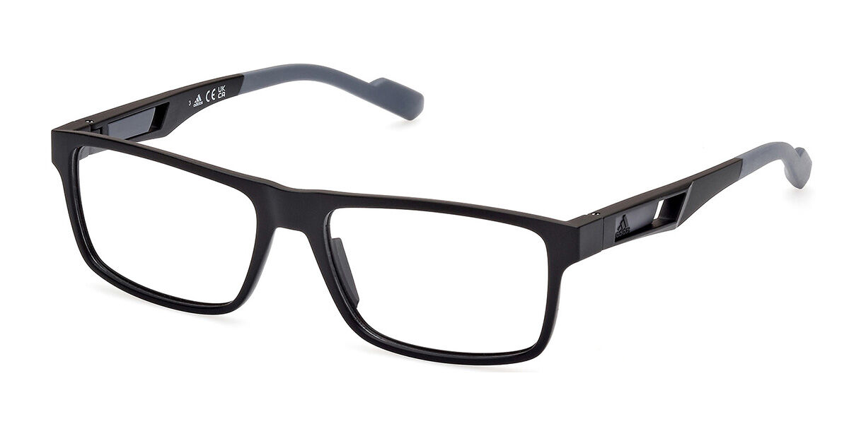 Photos - Glasses & Contact Lenses Adidas SP5057 002 Men's Eyeglasses Black Size 55  - Blu (Frame Only)