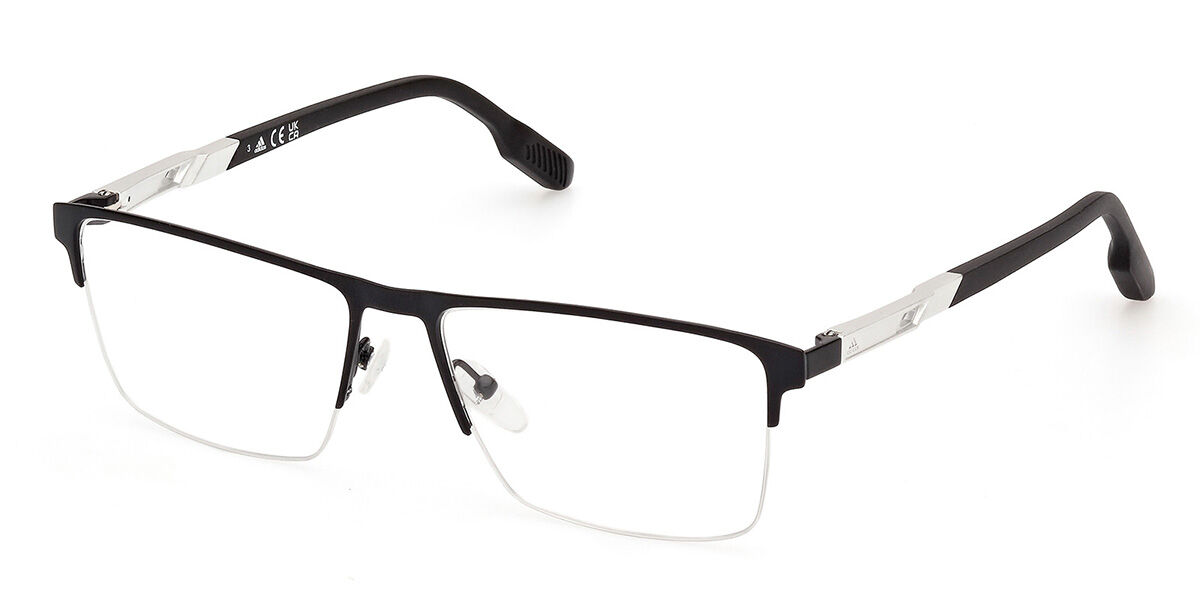 Photos - Glasses & Contact Lenses Adidas SP5068 001 Men's Eyeglasses Black Size 55  - Blu (Frame Only)