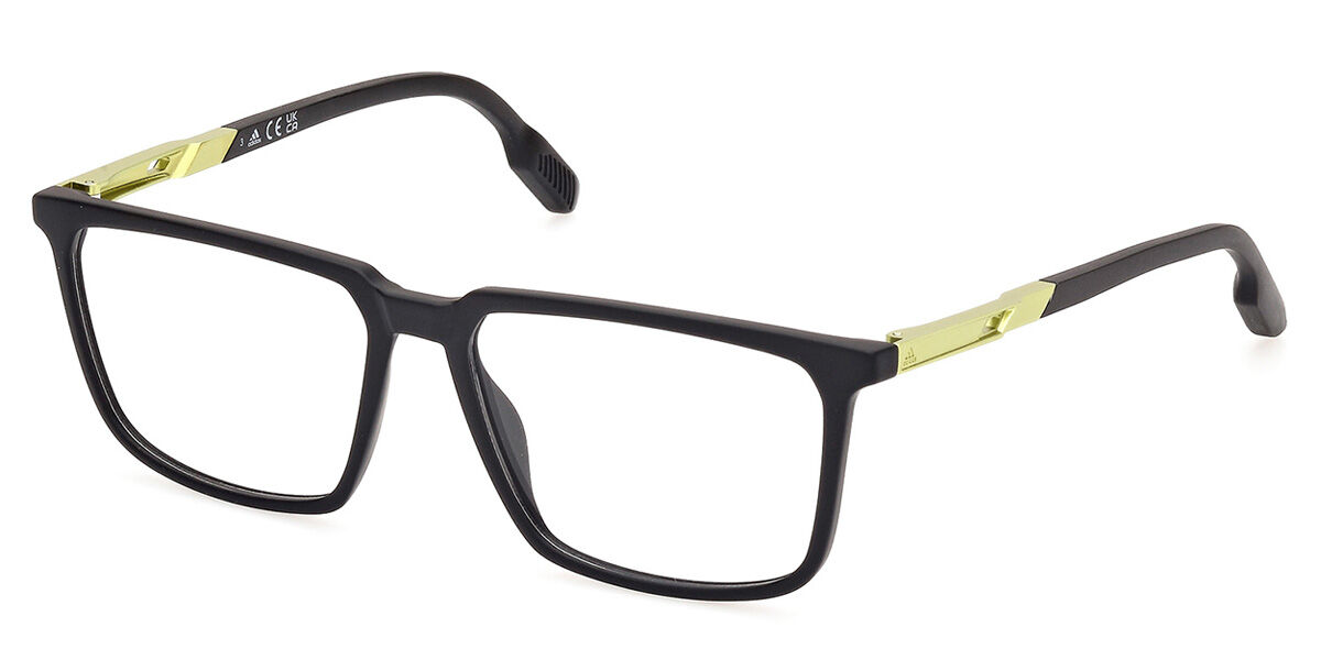 Photos - Glasses & Contact Lenses Adidas SP5071 002 Men's Eyeglasses Black Size 55  - Blu (Frame Only)
