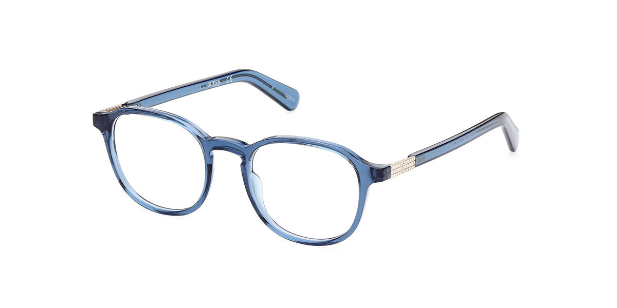 Guess GU 8251 090 Eyeglasses in Transparent Shiny Blue ...