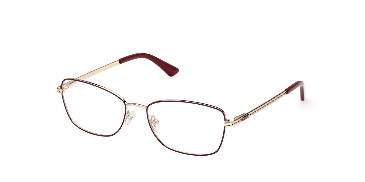 Guess GU2940 069 Eyeglasses in Shiny Burgundy Gold | SmartBuyGlasses USA