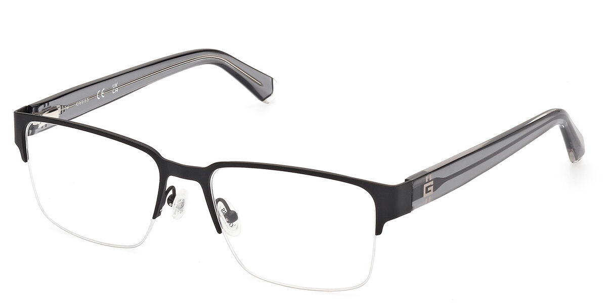 Photos - Glasses & Contact Lenses GUESS GU50095 002 Men's Eyeglasses Black Size 53  - Blue (Frame Only)