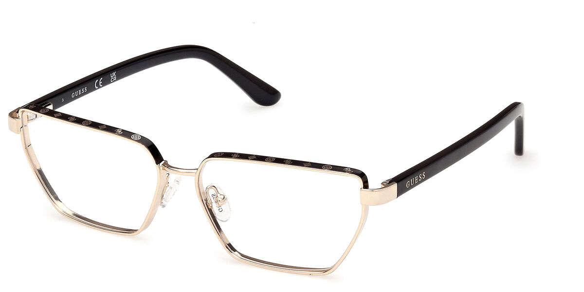 Photos - Glasses & Contact Lenses GUESS GU50123 005 Women's Eyeglasses Gold Size 55  - Blu (Frame Only)