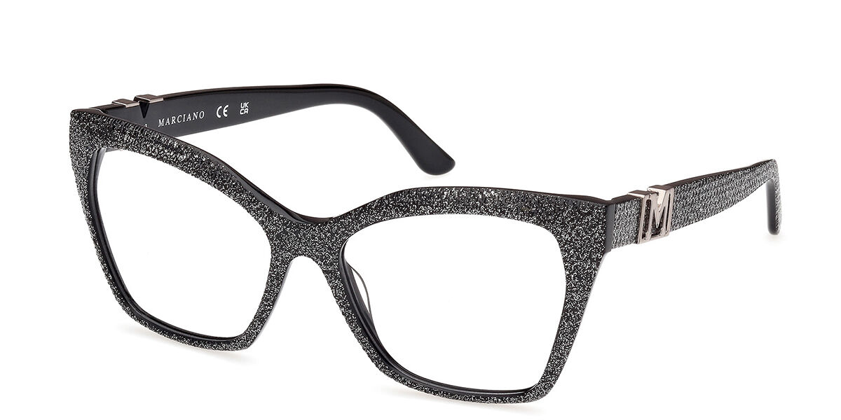 Guess GM50009 001 Eyeglasses in Glitter Shiny Black / Shiny Black