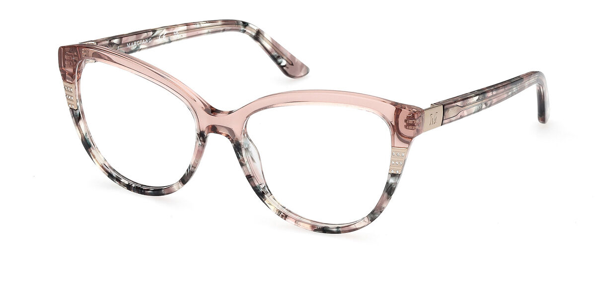Guess GM50011 053 Eyeglasses in Transparent Shiny Ivory Pink/Tortoise