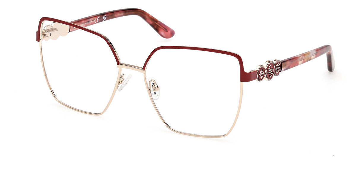 Photos - Glasses & Contact Lenses GUESS GU50229 067 Women's Eyeglasses Gold Size 57  - Blue Light Block Available (Frame Only)