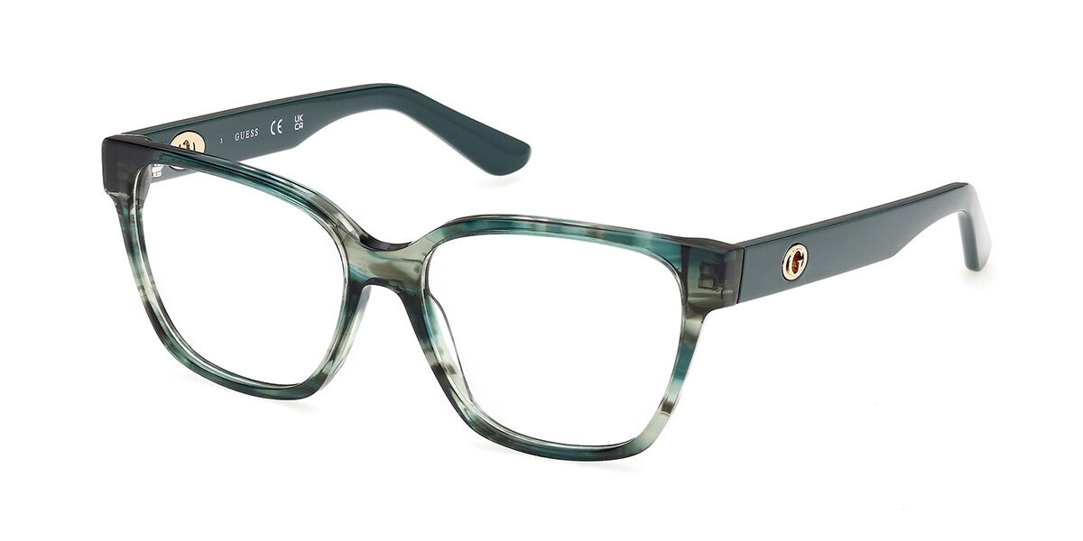 Guess Gu50381 098 Women's Glasses Green Size 54 - Free Lenses - Blue Light Block Available In Dark Green,horn