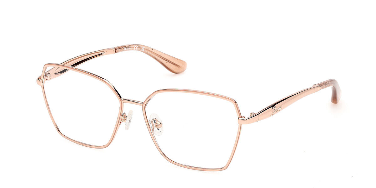 Guess Gu50384 028 Women's Glasses Gold Size 55 - Free Lenses - Blue Light Block Available In Shiny Rose Gold
