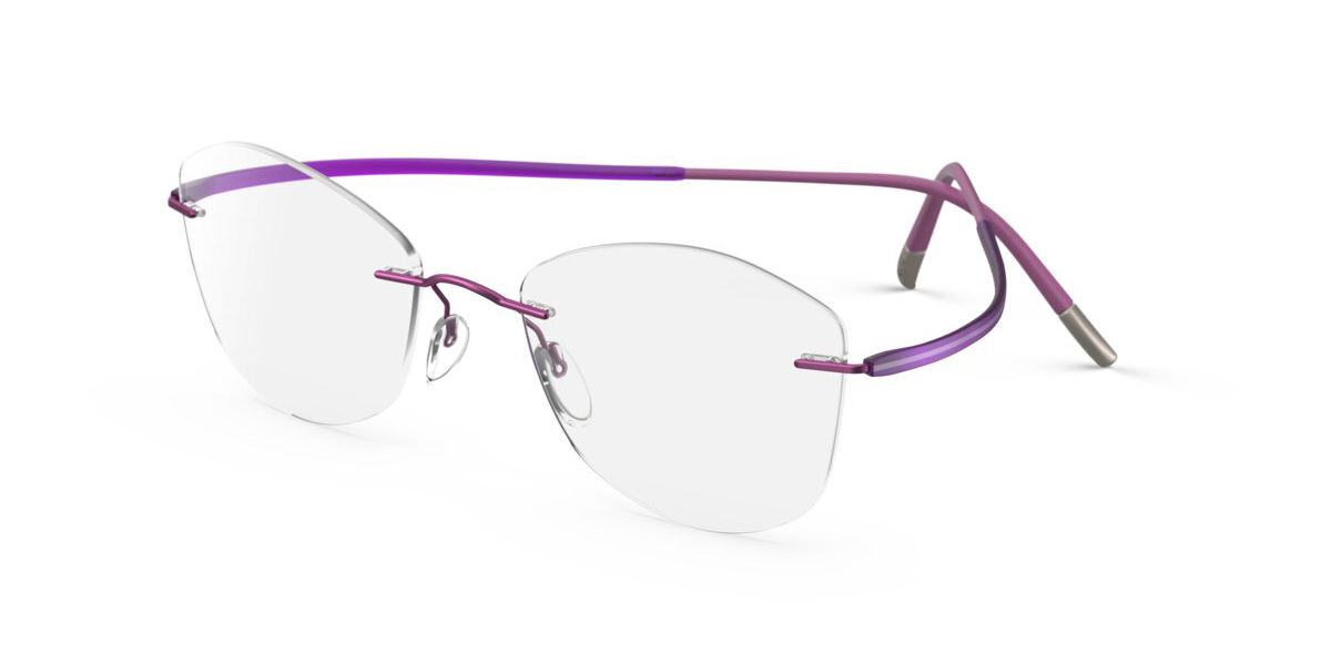 Lunettes Vintage Silhouette 6149/50 - Monture Violet Noir Ovale - Allemagne - Occasion