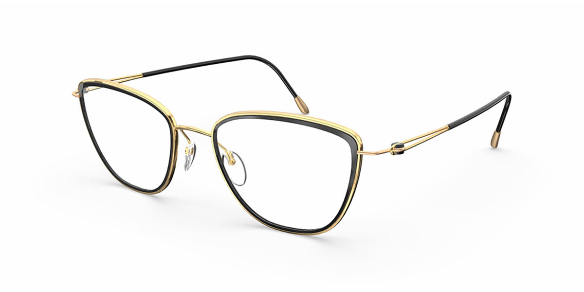 Silhouette Lite Duet 4555 9230 Eyeglasses in Gold Black