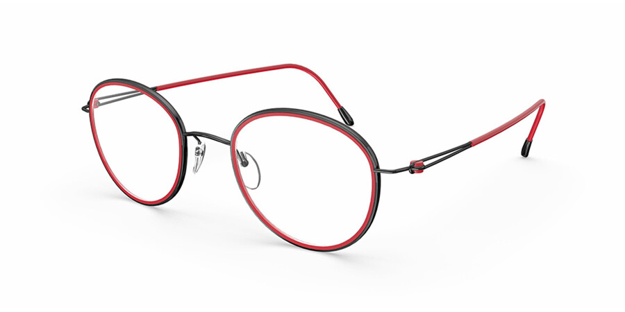 Silhouette Lite Duet 5542 3040 Eyeglasses in Dark Grey Red |  SmartBuyGlasses USA