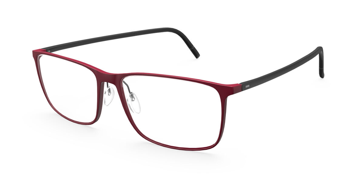 Silhouette Pure Wave 2955 3060 Men's Eyeglasses Red Size 55 (Frame Only) - Blue Light Block Available