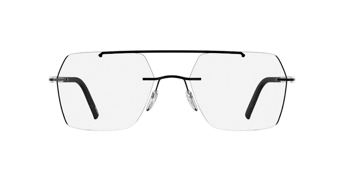 Silhouette The Wave Color Groove Demo Rimless 5567/OB 9145 Pilot Black ...