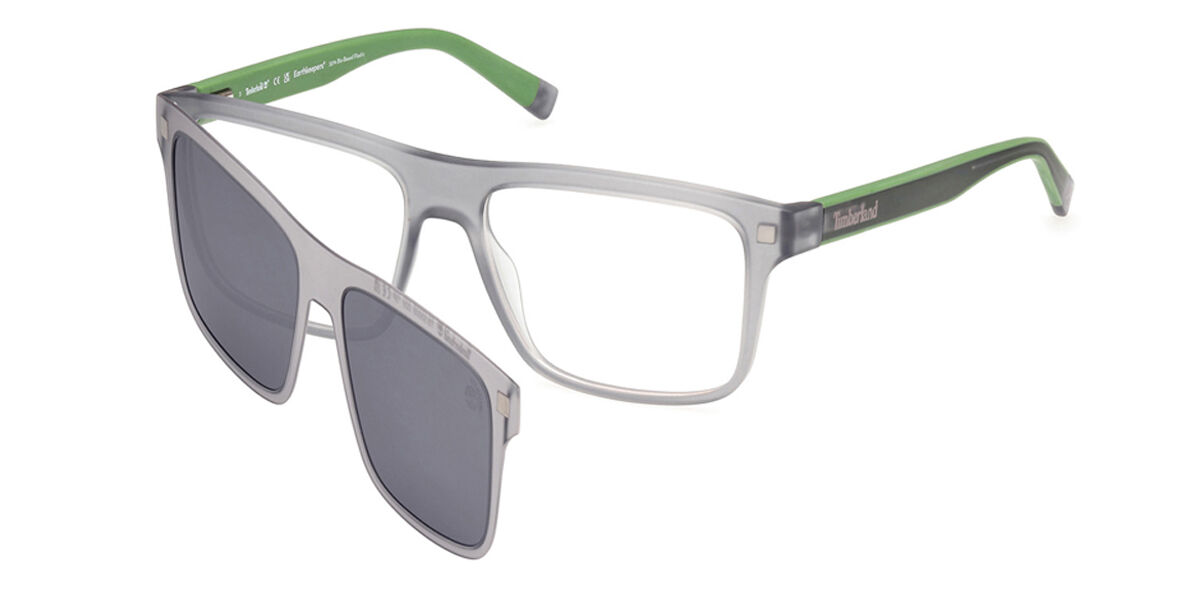 Photos - Glasses & Contact Lenses Timberland TB50008 with Clip-On 020 Men's Eyeglasses Grey Size 
