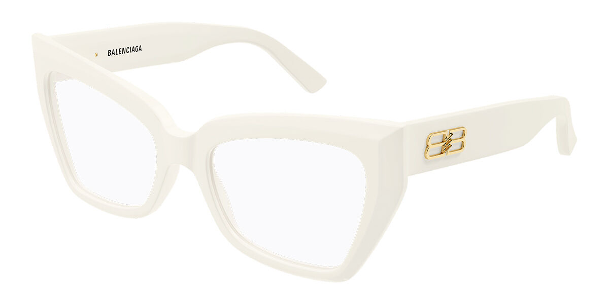 Balenciaga BB0275O 005 53 Vita Glas&ouml;gon (Endast B&aring;ge) Kvinna