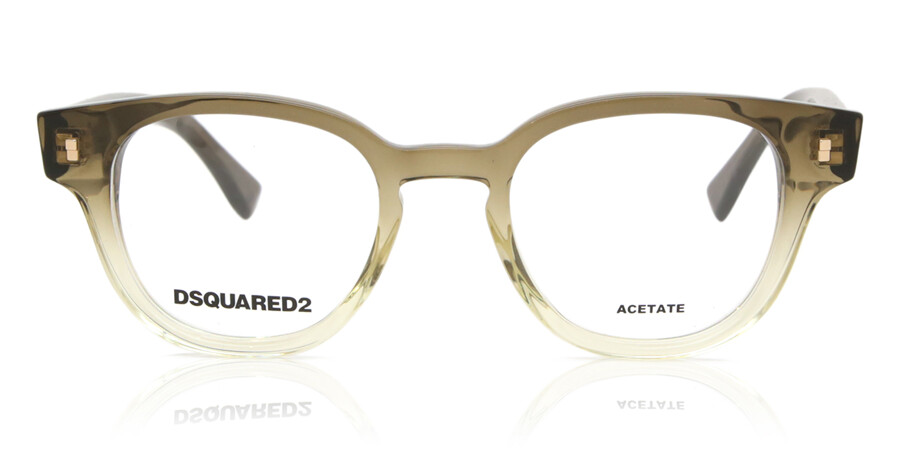 Dsquared2 D2 0057 OQY Oval Faded Transparent Green Frame Eyeglasses ...