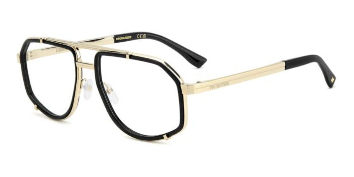Dsquared2 Męski Black,Gold Dsquaczerwone2 D2 0191 2M2 56 Meskie Okulary Korekcyjne