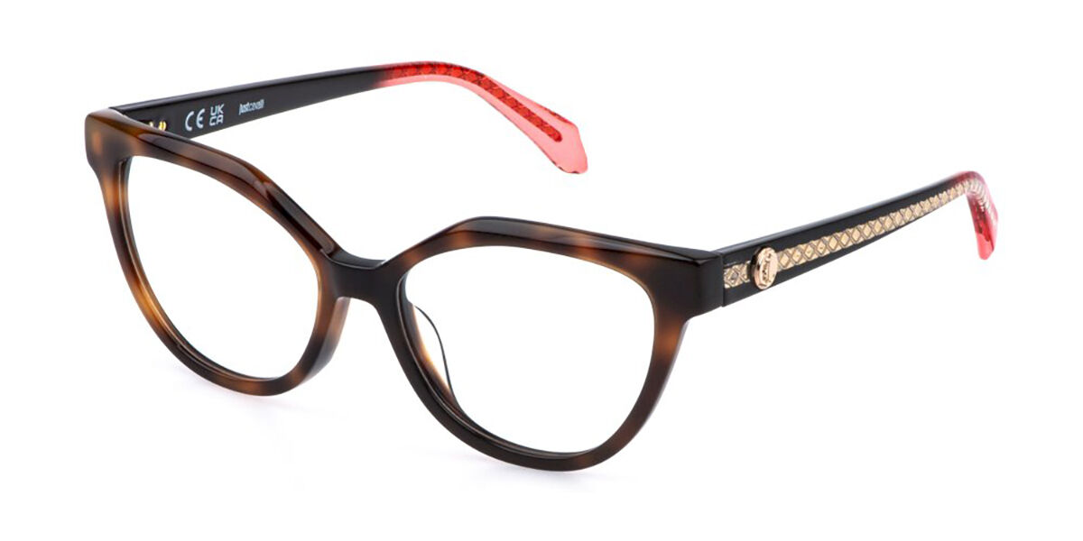 Just Cavalli VJC130V 09AJ 53 Sköldpaddemönstradeshell Glasögon (Endast Båge) Kvinna