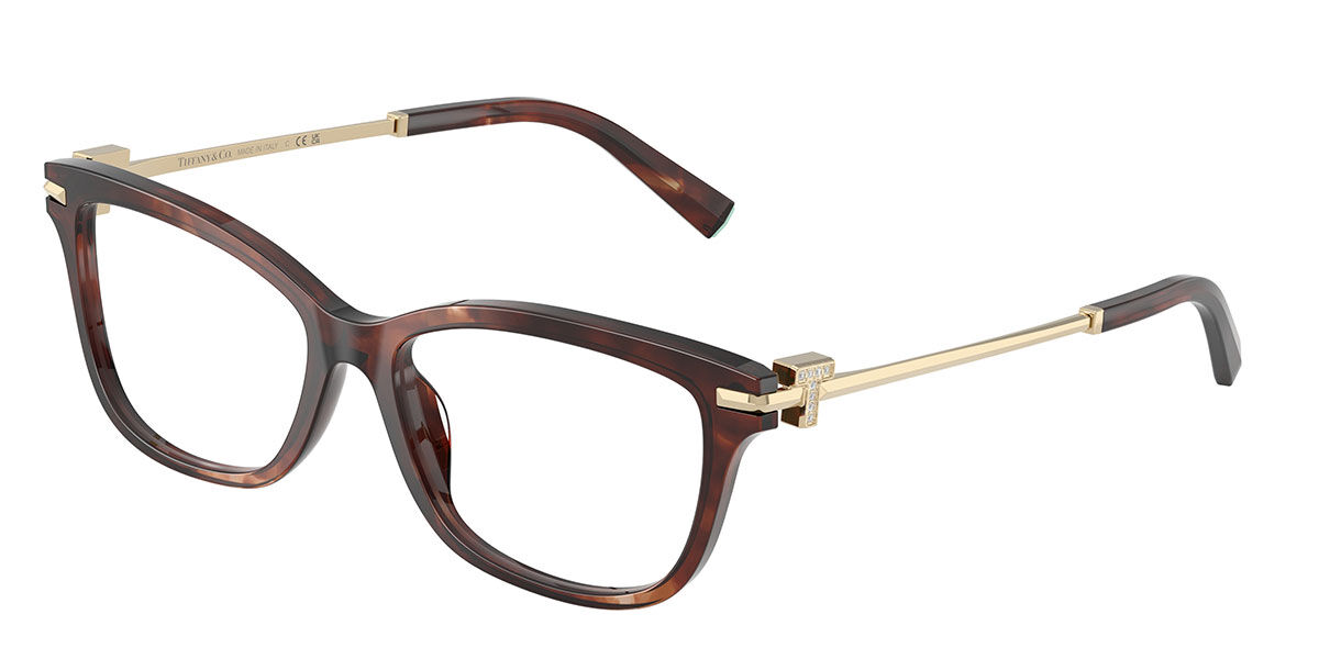 Tiffany & Co. Damen Spotted Brown Effect Tortoise Tf2288b 8421 53Mm Tortoiseshell Brillen