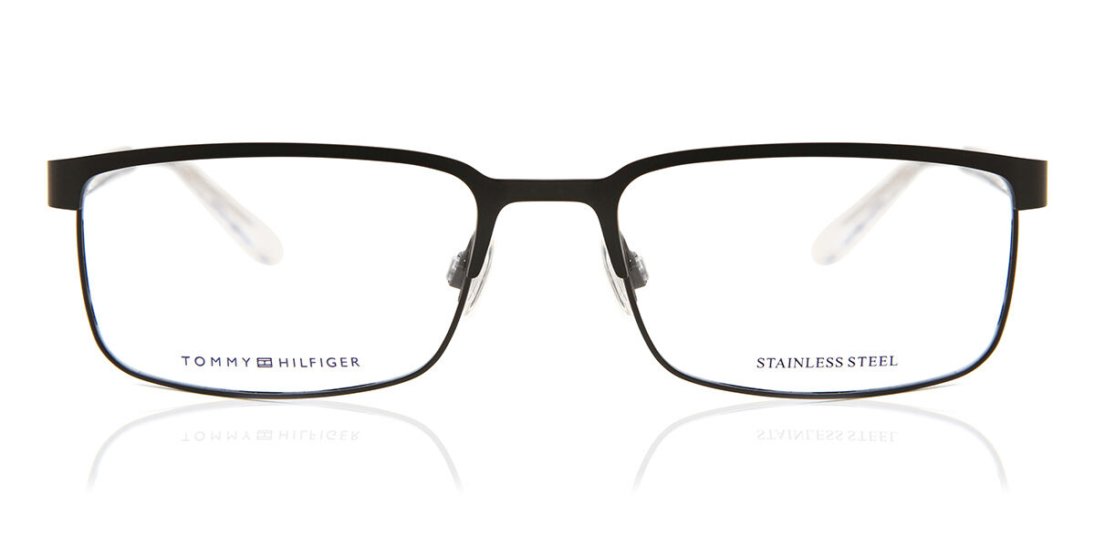 Photos - Glasses & Contact Lenses Tommy Hilfiger TH 1235 FSW Men's Eyeglasses Black Size 55 ( 