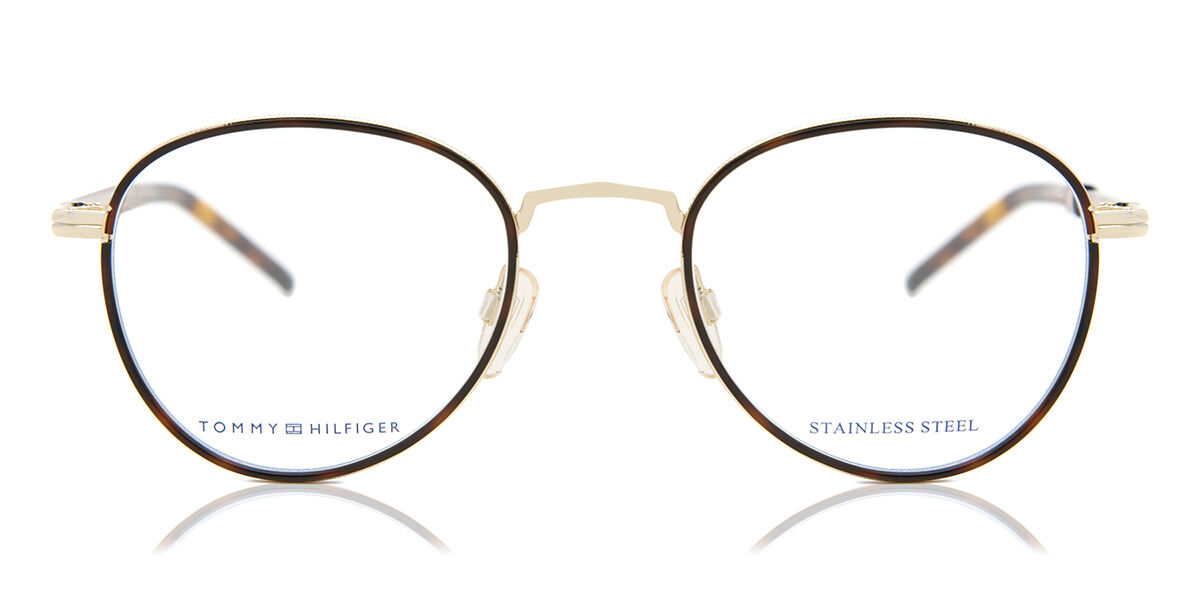 Zdjęcia - Okulary i soczewki kontaktowe Tommy Hilfiger TH 1687 J5G 50 Złote Męskie Okulary Korekcyj 