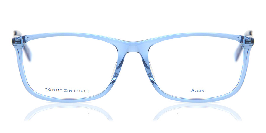 snap beginsel kleurstof Tommy Hilfiger TH 1614 MVU Eyeglasses in Transparent Blue | SmartBuyGlasses  USA