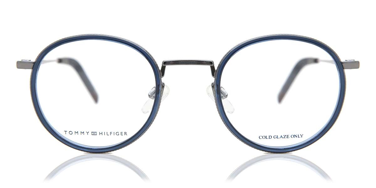 Photos - Glasses & Contact Lenses Tommy Hilfiger TH 1815 PJP Men's Eyeglasses Blue Size 49 (F 
