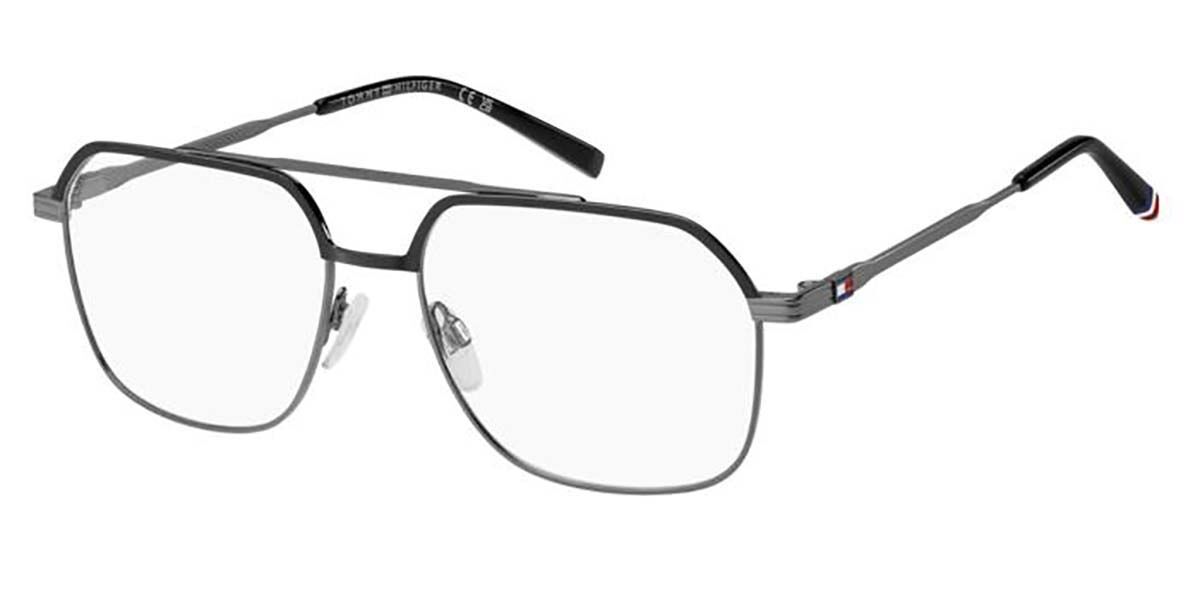 Photos - Glasses & Contact Lenses Tommy Hilfiger TH 2194 KJ1 Men's Eyeglasses Grey Size 56  - Blue Light Block Available (Frame Only)