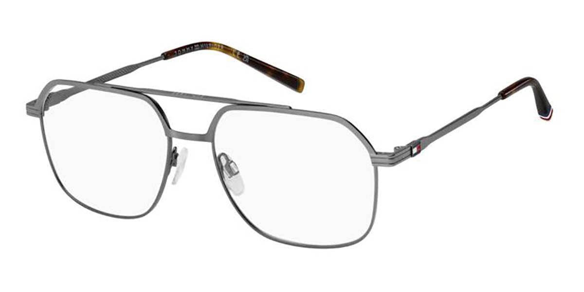 Photos - Glasses & Contact Lenses Tommy Hilfiger TH 2194 SVK Men's Eyeglasses Grey Size 56  - Blue Light Block Available (Frame Only)