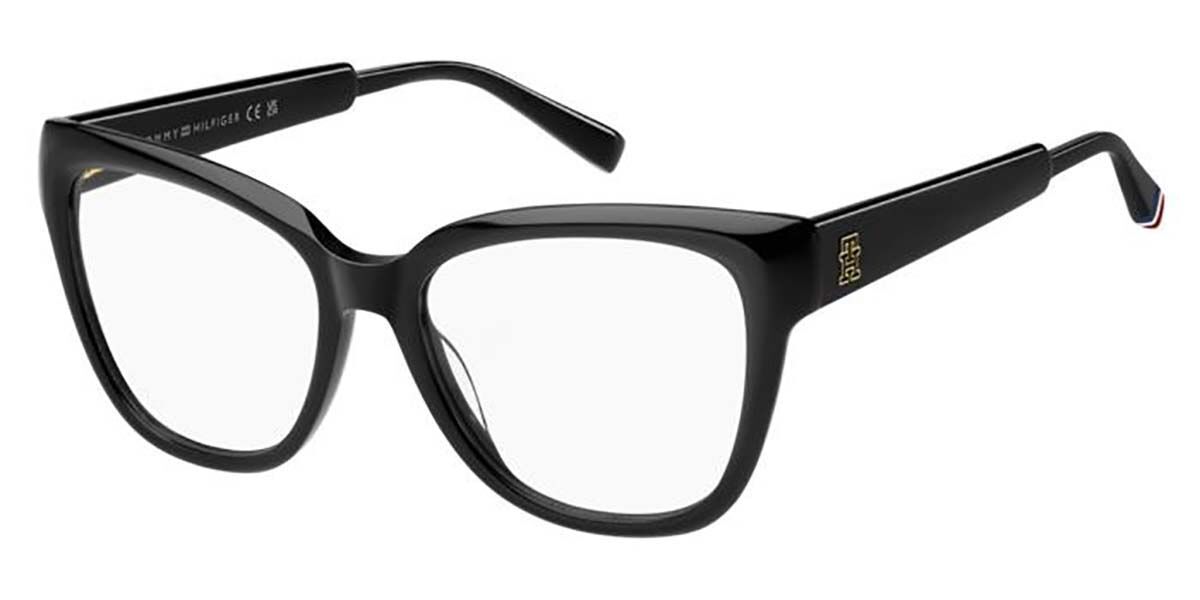 Photos - Glasses & Contact Lenses Tommy Hilfiger TH 2209 807 Women's Eyeglasses Black Size 53  - Blue Light Block Available (Frame Only)