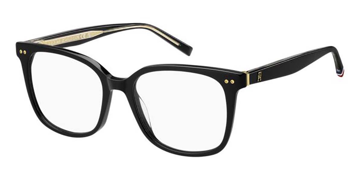 Photos - Glasses & Contact Lenses Tommy Hilfiger TH 2214 807 Women's Eyeglasses Black Size 52  - Blue Light Block Available (Frame Only)