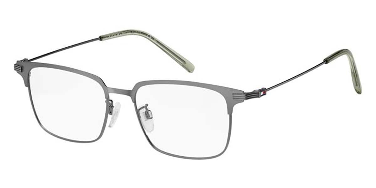 Photos - Glasses & Contact Lenses Tommy Hilfiger TH 2235/F Asian Fit TZ2 Men's Eyeglasses Grey Size 53  - Blue Light Block Availabl (Frame Only)