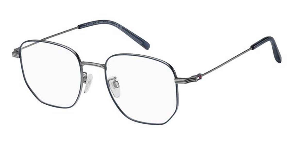 Photos - Glasses & Contact Lenses Tommy Hilfiger TH 2237/F Asian Fit KU0 Men's Eyeglasses Blue Size 52  - Blue Light Block Availabl (Frame Only)