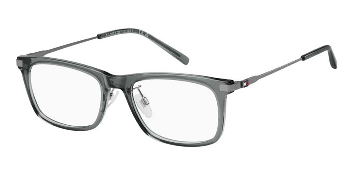 Photos - Glasses & Contact Lenses Tommy Hilfiger TH 2239/F Asian Fit ZI9 Men's Eyeglasses Grey Size 53  - Blue Light Block Availabl (Frame Only)