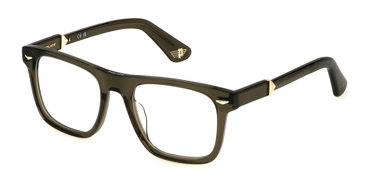 Photos - Glasses & Contact Lenses Police VPLL72 MONUMENT 4 090Y Men's Eyeglasses Green Size 52 (Frame 