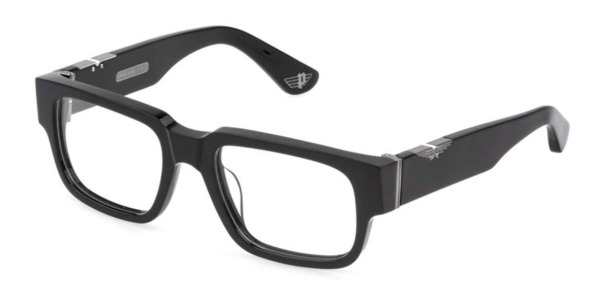 Police VPLP11 ORIGINS MAXI 2 0700 Men's Eyeglasses Black Size 53 (Frame Only) - Blue Light Block Available