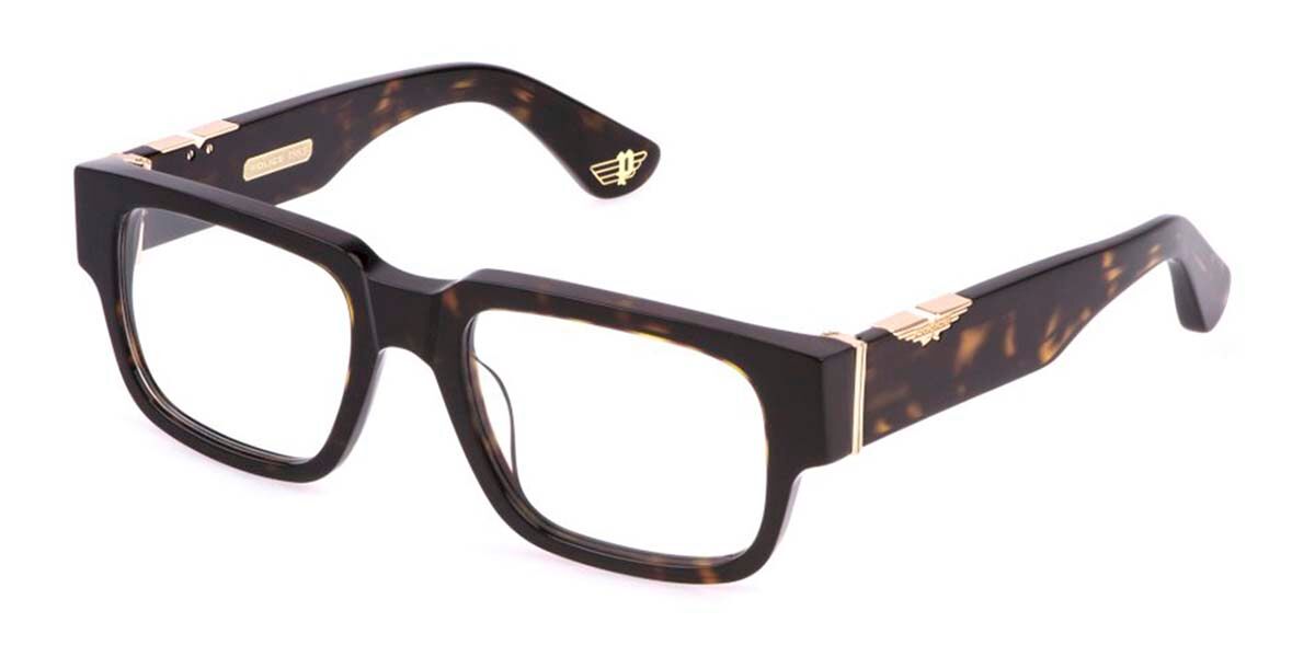 Police VPLP11 ORIGINS MAXI 2 0722 Men's Eyeglasses Tortoiseshell Size 53 (Frame Only) - Blue Light Block Available