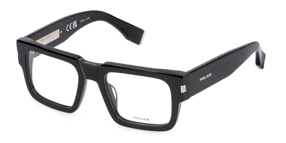 Police VPLP18 G.O.A.T. 3 0700 Men's Eyeglasses Black Size 52 (Frame Only) - Blue Light Block Available