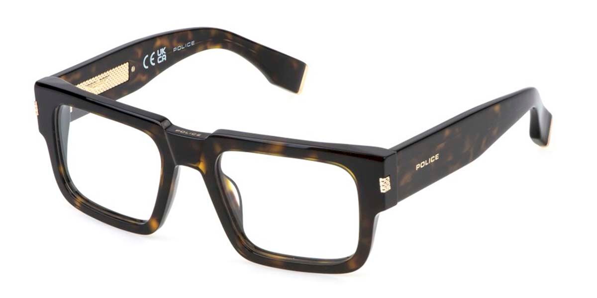 Police VPLP18 G.O.A.T. 3 0722 Men's Eyeglasses Tortoiseshell Size 52 (Frame Only) - Blue Light Block Available