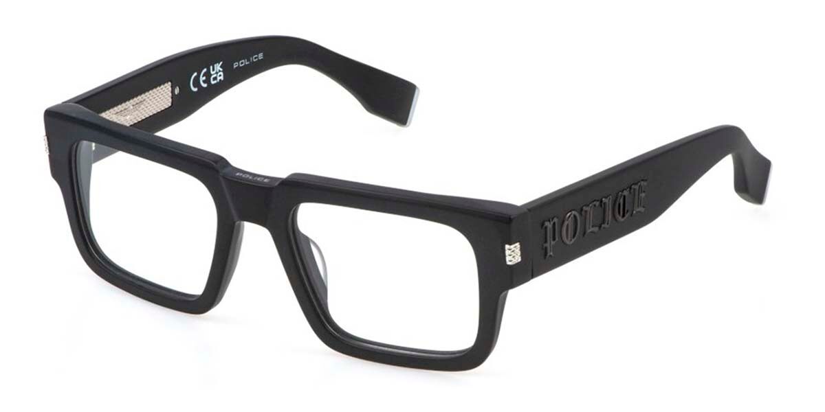 Police VPLP18E G.O.A.T. 3 0703 Men's Eyeglasses Black Size 52 - Blue Light Block Available